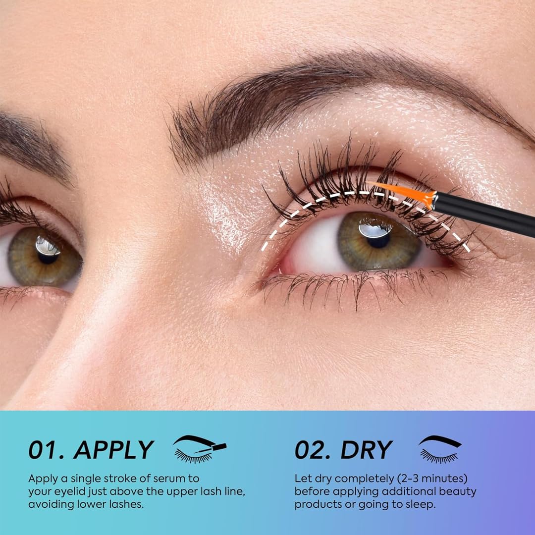 Elite Eves Natural Eyelash Serum - Longer, Thicker Lashes & Brows in 6 Weeks - Vegan & Cruelty-Free, Eyelash Growth Serum, Advanced Lash Growth Serum, Eyelash Serum to Grow Lashes 5ml