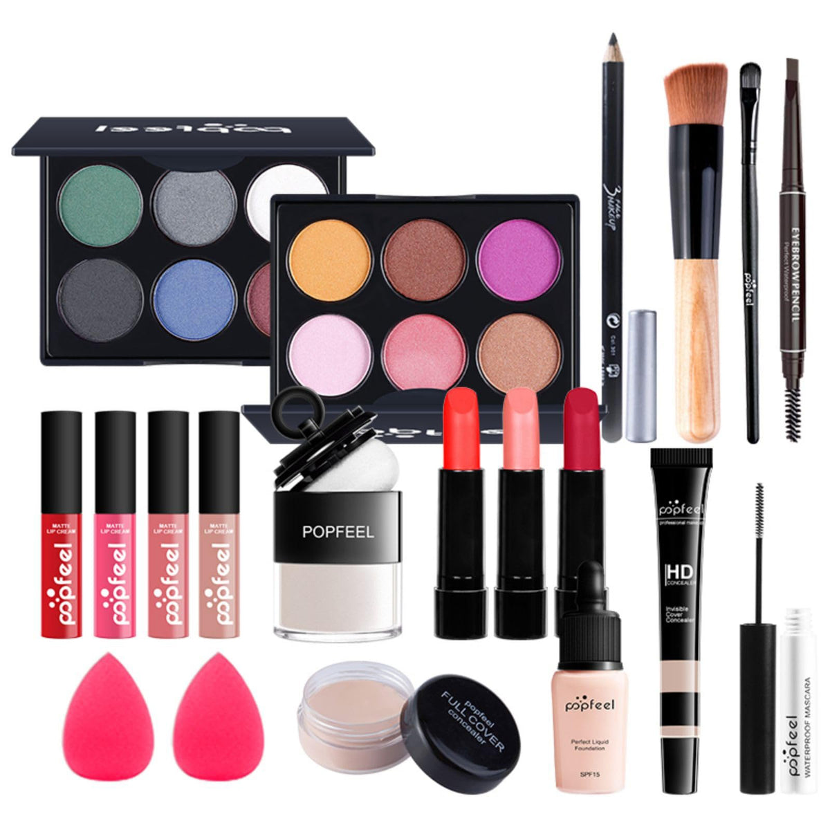FantasyDay All-in-one Makeup Set Gift Surprise | Full Makeup Kit for Women Cosmetic Essential Starter Bundle Include Eyeshadow Palette Lipstick Blush Foundation Concealer Face Powder Lipgloss Brush