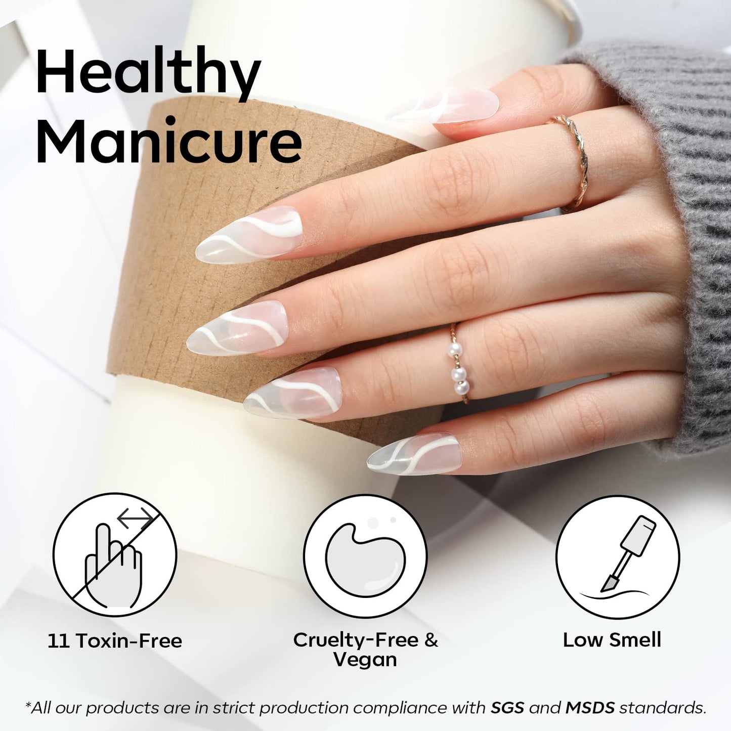 Modelones Studio White Gel Polish, 1 Pcs 15ml White Color Gel Nail Polish Soak Off LED Long Lasting French Manicure Essential Gel Nail Varnish Salon Design DIY at Home Gifts for Women