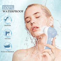 COSLUS Facial Spin Brush Face Cleansing: 7 in 1 Electric Exfoliator Spinning Cleanser Device Waterproof Face Gentle Cleansing Exfoliating Scrubbing Skin Care for Women Men Teenage Girls Set-Blue