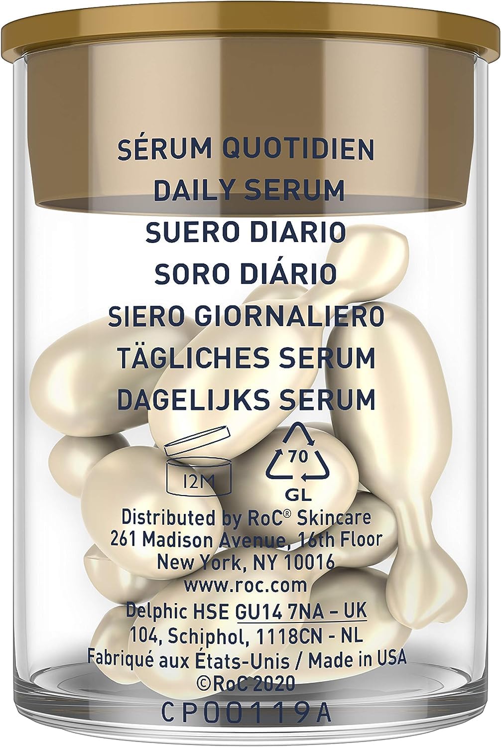 RoC - Retinol Correxion Line Smoothing Night Serum Capsules - Daily Anti-Wrinkle & Anti-Aging Treatment - Visibly Reduces Fine Lines & Wrinkles - Overnight Skincare - 10 Capsules