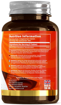 L1fe Nutrition LN Boron Supplements | 180 High Strength Vegan Boron Tablets - 10mg Supplement per Capsule | Non-GMO, Gluten, Dairy & Allergen Free | Manufactured in The UK