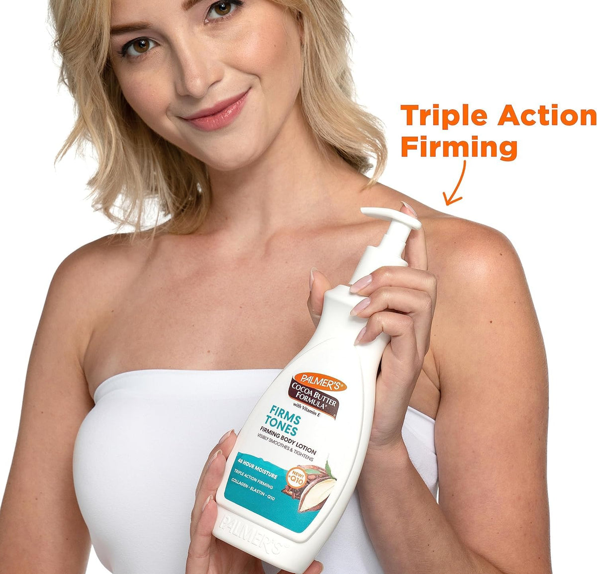 Palmer's Cocoa Butter Formula Skin Firming Body Lotion, Toning & Tightening Cream with Q10, Collagen & Elastin, Pump Bottle, 400ml | Click 'Customise Now' to Make Your Bulk Buy!