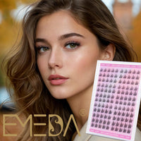 EMEDA Manga Lash Clusters Kit, Individual Lashes Wispy & Natural Cluster Lashes with Bond and Seal Tweezers, Soft Thin Band Anime False Eyelashes 10mm - 13mm Mix (EME04)