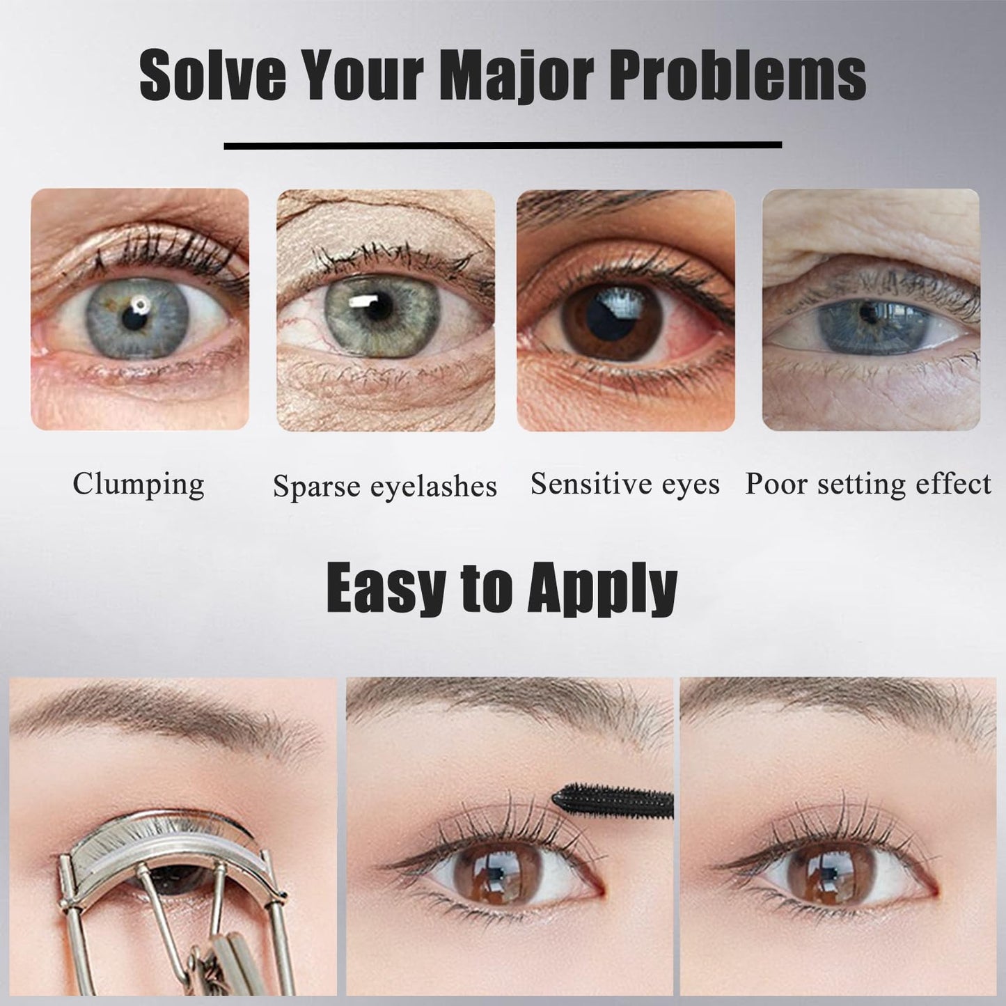 HERBINSOLS Brown Mascara for Older Women - Telescopic Mascara Waterproof - Hypoallergenic Mas-cara for Sensitive Eyes - Primelash mascara for Mature Women with Thinning Lashes