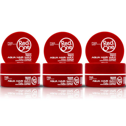 Redone RedOne Hair Styling Aqua Wax Red 3x 150 ml | Edge Control | Hair Gel Wax | Ultra Hold | Strawberry Scent | Men & Women Hair Wax | Maximum Control 3 PCS