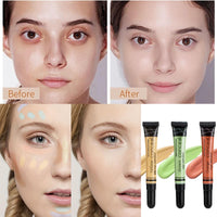 QUIWEN Full Coverage Concealer Set, 3PCS Colour Correcting Concealer Set, Hydrating & Long Lasting Liquid Concealer Waterproof Corrector Concealer For Dark Circles, Blemish, Spots(orange yellow green)