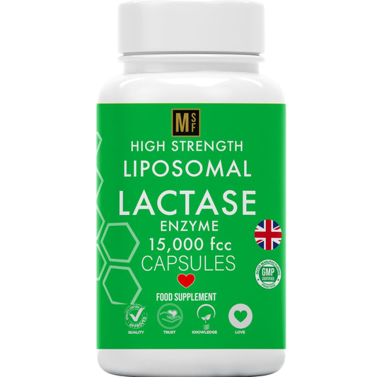 MetaSuperfoods Liposomal Lactase Enzyme 15000FCC | 120 High Strength Lactase Capsules | Enzyme Tablets | Lactose Digestion | Digestive Enzyme Food Supplement