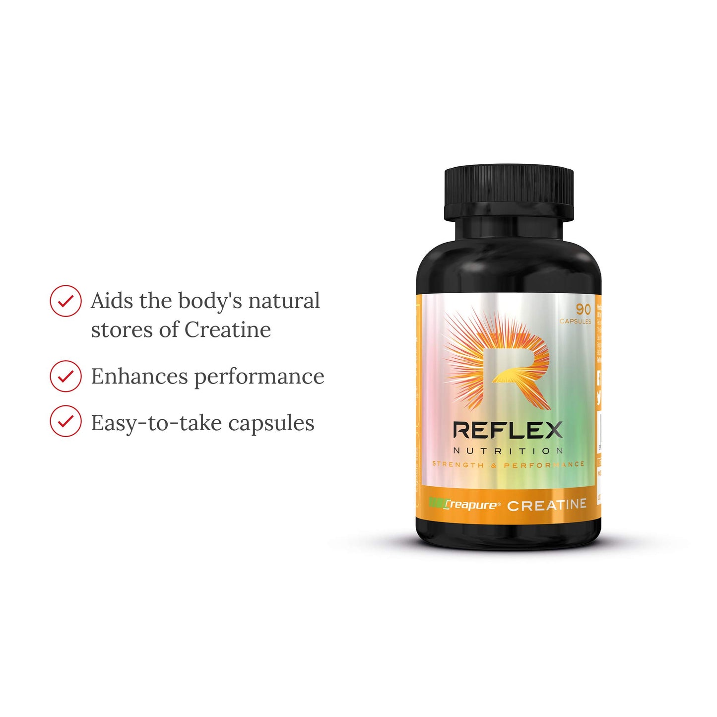 Reflex Nutrition Creapure Creatine Capsules Supplement (90 Caps)