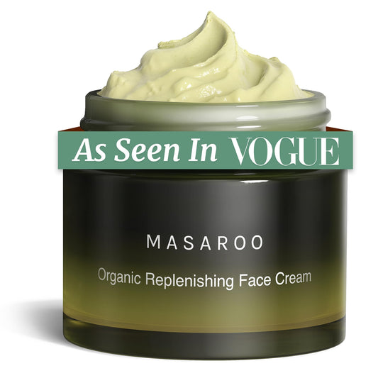 Masaroo Organic Face Cream & Face Moisturiser: Natural Moisturiser Face Women & Men - Face Cream Women for Day & Night - Anti Aging Cream with Vitamin C, E & Natural Collagen, 100ml