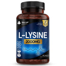NEW LEAF PRODUCTS L-Lysine Tablets 2000mg - High Strength Lysine Nutritional Supplements - Essential Amino Acid L Lysine - 120 Vegan Lysine Tablets 2 Month Supply Made in The UK By New Leaf