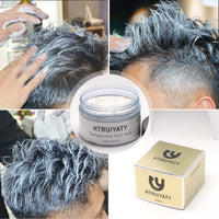 HTRUIYATY White Hair Color Wax Temporary Modeling Natural Color Hair Dye Wax Unisex One-time Hairstyle Cream Styling Wax for Party Cosplay Halloween Masquerade