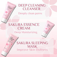 Skin Care Sets & Kits - Skincare for Teenage Girls Gift Set - Face Care For Pores,Exfoliate,Sakura Travel Kit - Mask,Peel Mask,Toner,Gel,Cleanser,Cream,Facial Cleansing Brush,Bag（8pcs）