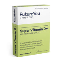 Super Vitamin D+ Supplements – High Strength D3 and K2 Vitamin Capsules for Bone Health and Density – Vitamins for Tiredness and Fatigue – Vitamin D Tablets by FutureYou Cambridge