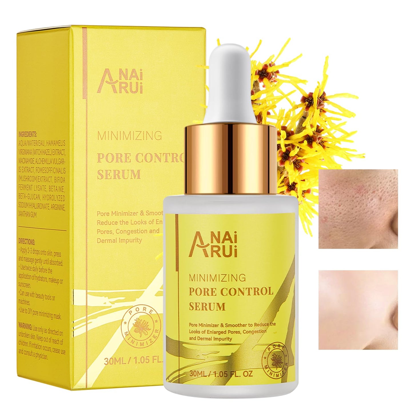 ANAI RUI ANAiRUi Pore Minimizer Serum, Pore Minimizer & Reducer, Pore control, Minimizing, Shrinking, Tightening Pores, 100% Vegan, 30ml
