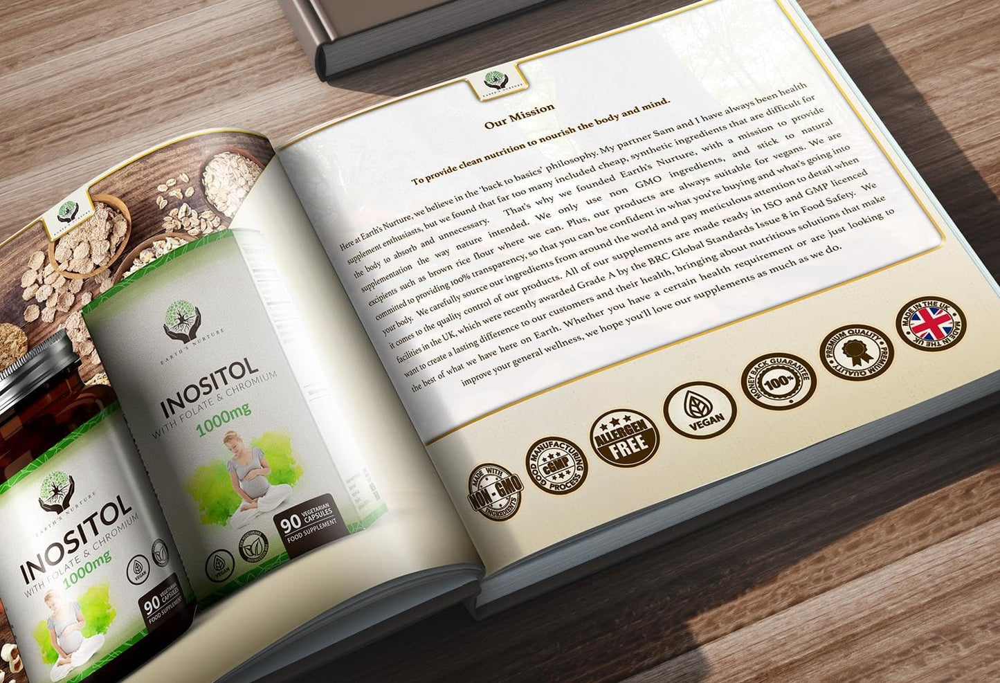 EN Myo-Inositol Chromium & Folate Blend | 1000mg Myo Inositol Per Serving | 90 Vegan Capsules | Supplements for Female Support | Vitamins for Women | Non GMO | Gluten & Allergen Free | Made in The UK