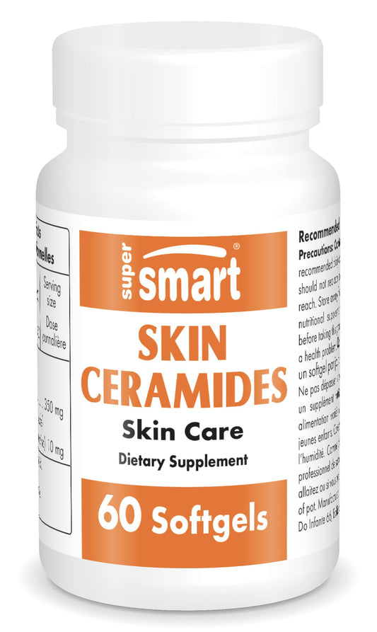 SUPERSMART Supersmart - Skin Ceramides - with Zinc - Powerful Skin Hydration, Protection & Care Supplement | Non-GMO & Gluten Free & Gluten Free - 60 Softgels