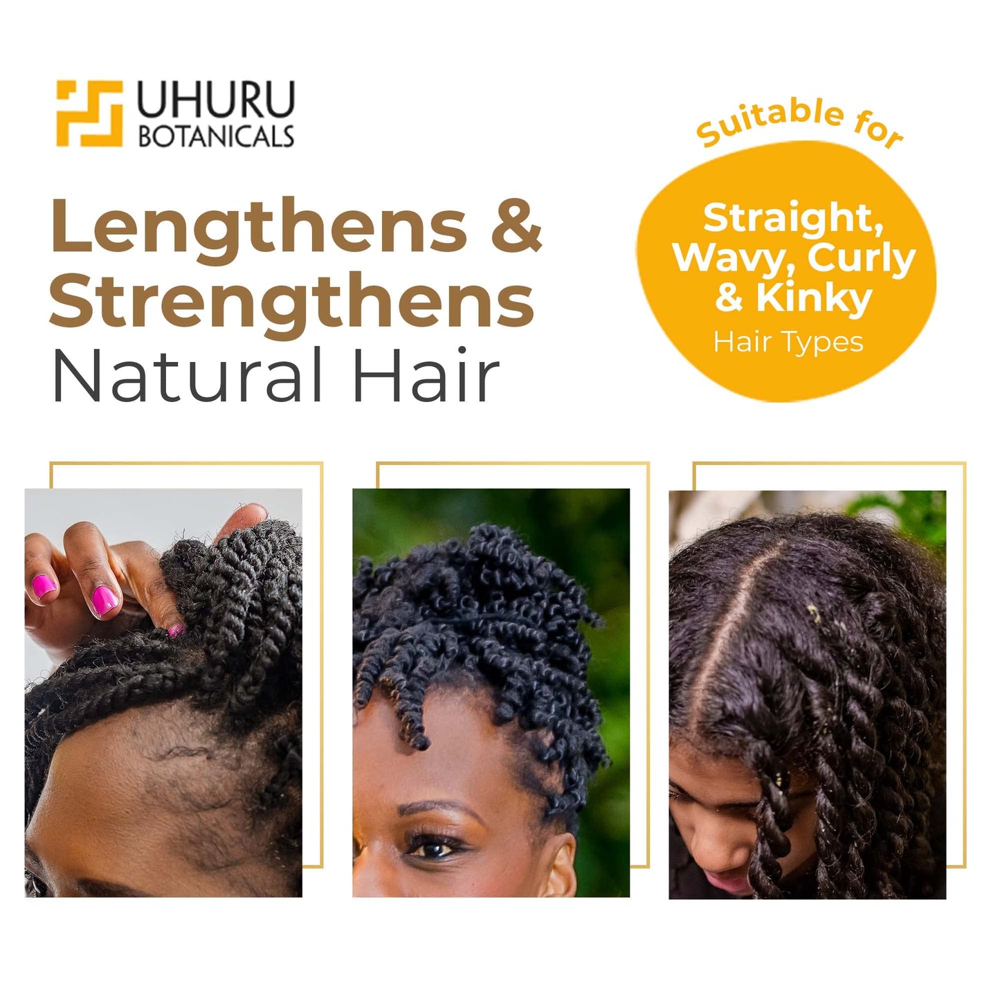 Uhuru Botanicals - Chebe Hair Butter, Paraben Free, Shea Butter Free for Split Ends Treatment, Nourishing Vegan Hair Butter for All Hair Types, 6 oz