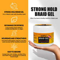 WOZUTUNT 16 OZ Large Capacity Family Pack Smoothing Braiding Gel for Twist, Locs, Braids, Edge Control, Cornrows - Strong Hold, No Flake, Tames Frizz, No Alcohol, Easy to Use Twist and Lock Gel