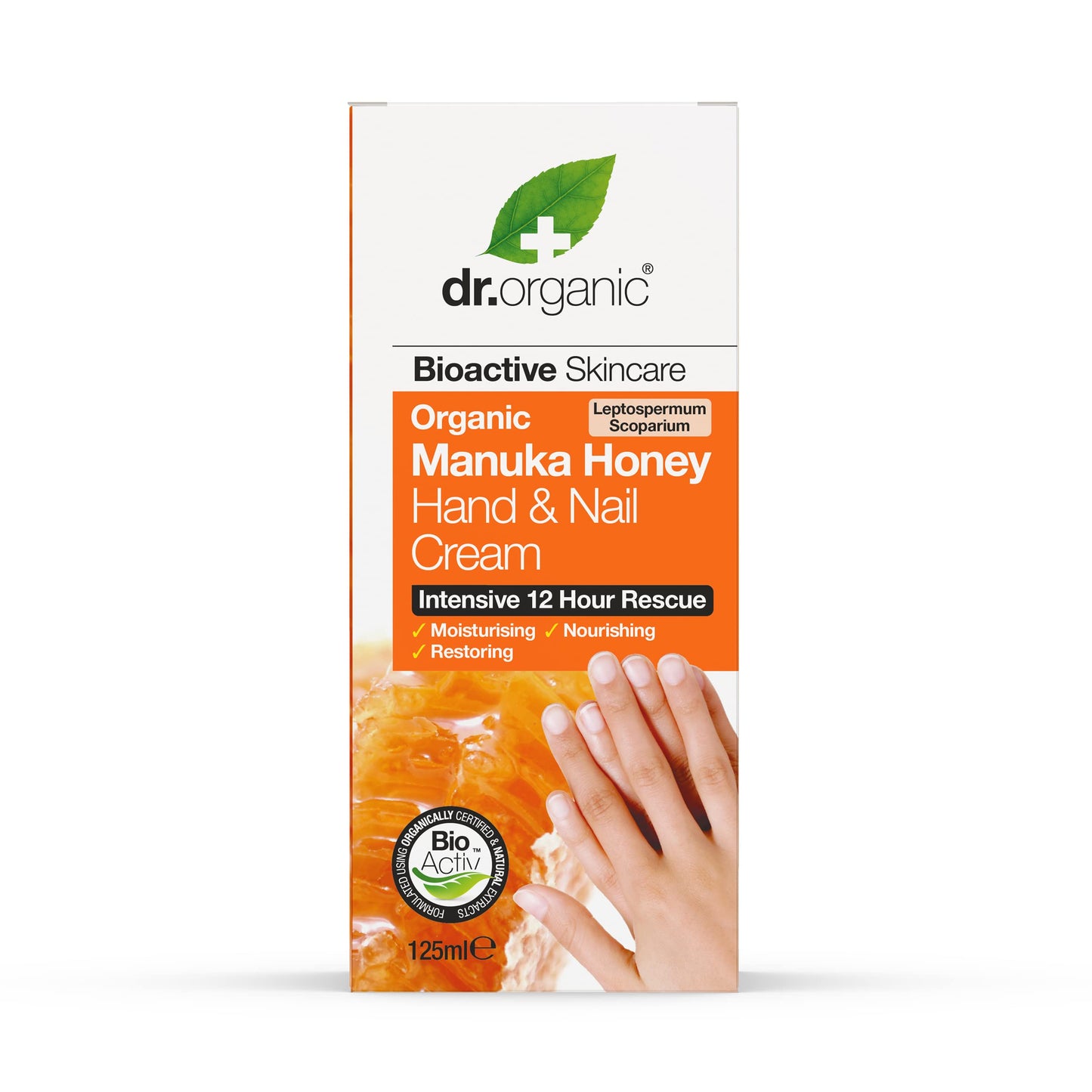 DR ORGANIC Manuka Honey Hand & Nail Cream, 125 ml