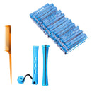 Yicoovey 60-Pack Small 0.35-Inch Perm Rods with Comb - Durable Blue Plastic Curling Rollers for Short Hair, Salon-Grade Perm Set with Gentle Hold, Mini Curlers for Natural/Ladies' Hairstyles (60 Count)
