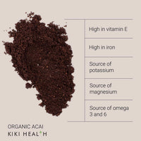 KIKI HEALTH KIKI Health 100% Raw Organic Acai Berry Powder Superfood | Responsibly Sourced Freeze-Dried Acai Berries | Nutrient-Rich Vegan-Friendly | Ideal for Smoothies Yogurt & Various Recipes - 50g