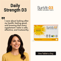 SunVit-D3 Vitamin D3 4000 IU Tablets | High Strength Vitamin D Tablets Supports Immune System, Bone, Teeth & Muscle Health | Gluten Free, Dairy Free | Vitamin D Supplements (28 Count)