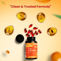 Ved VED Sea Buckthorn Oil Soft Capsules | Boost Immune System | Omega-7 500 mg | 120 Softgels.