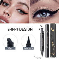KKwoter Smudge-Proof Winged Eyeliner Stamp & Pen for Women - Long-Lasting Black Liquid Eye Liner