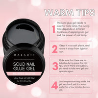 Makartt Solid Nail Glue Gel, Nail Tips Glue Gel, Nail Rhinestone Glue Gel, False Nail Glue, Strong Nail Glue for Acrylic Nails 15g (Clear)