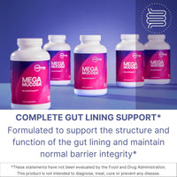 Microbiome Labs MegaMucosa – Complete Mucosal Support Supplement with L-Glutamine, Amino Acids & Citrus Bioflavonoids (MicrobiomeX®) – Supports Healthy Gut Barrier Function (180 Vegan Capsules)