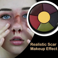 NoraGlaze 6 Color Bruise Wheel SFX Makeup Kit - Oil-Based Zombie Makeup Palette for Halloween & Special Effects Non-Toxic Face and Body Paint Professional Theatrical FX for Cosplay Use