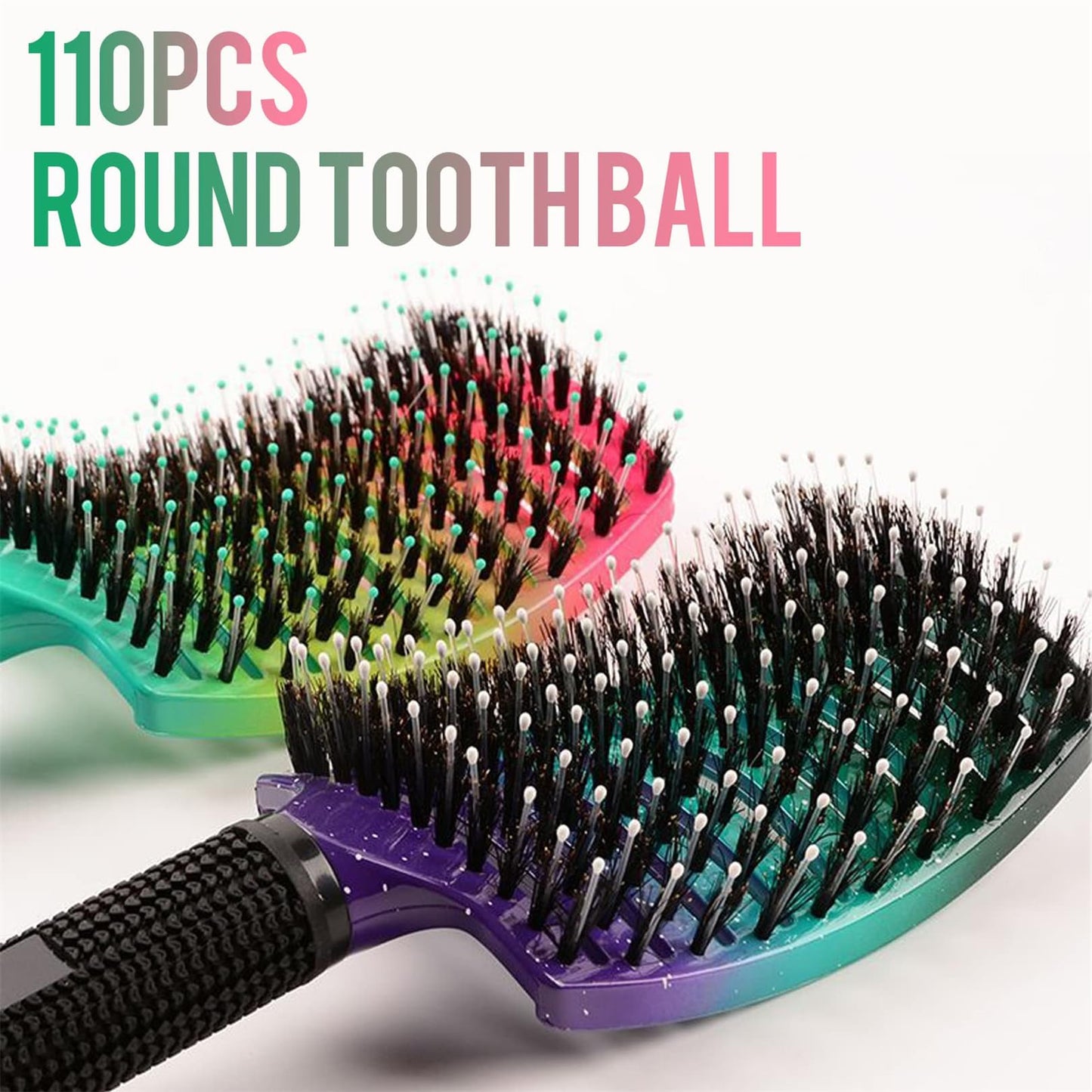 Cappuvini Pop Brush Magic Detangling Hair Brush, Detangle Hair Brush for Women and Kids, Boar Bristle Hair Brush, Paddle Hair Brush Detangler for Blow Drying, Wet Hair, Long, Thick, Curly (Light Pink)