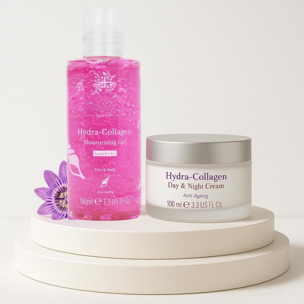 DCF Success Skincare Hydra-Collagen Moisturising Gel 100 ml & Award-Winning Day & Night Cream 100ml Anti-Ageing, Oil-Free Face & Body Moisturiser for Sensitive, Mature Skin