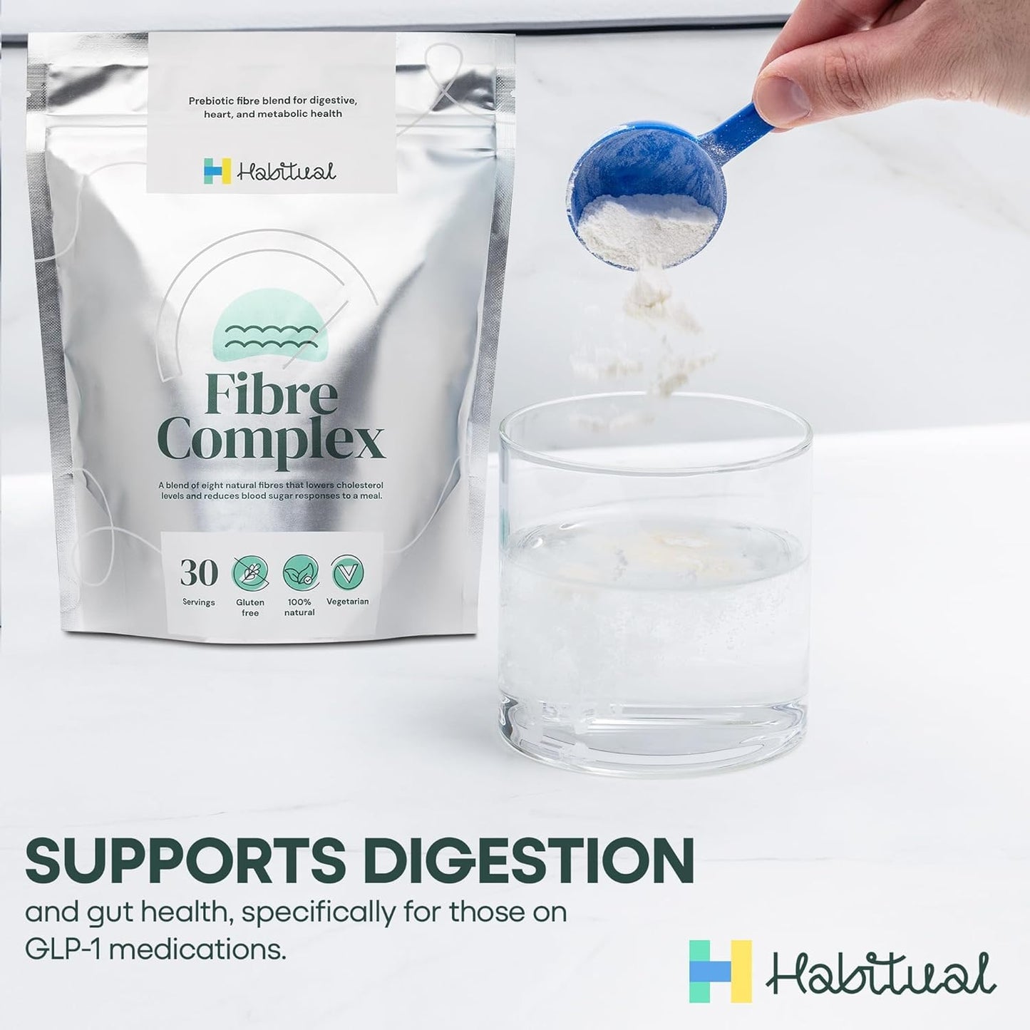 Habitual HABITUAL Fibre Complex Prebiotic Powder 300g, 8 Plant Fibres with PHGG