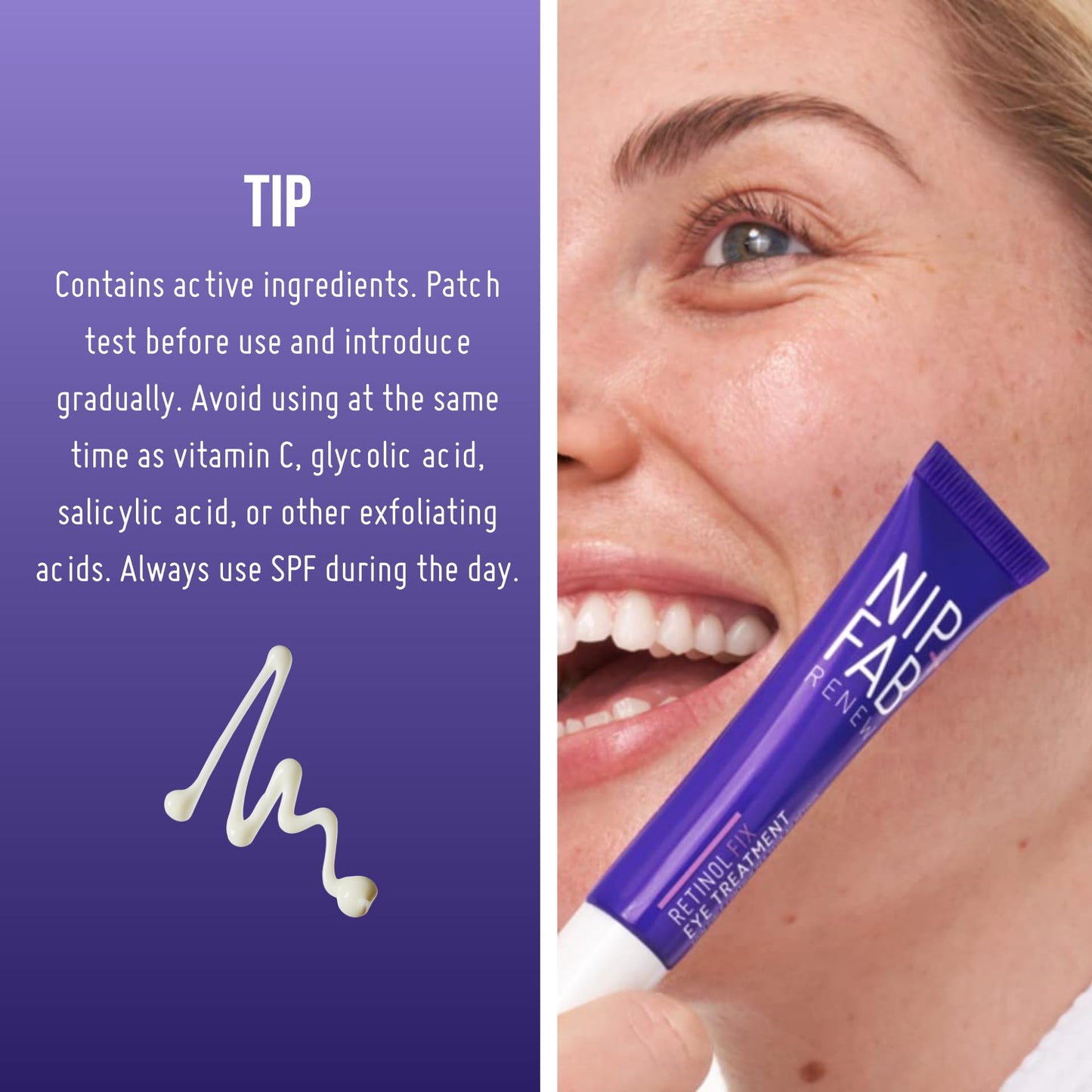 Nip+Fab Retinol Fix Eye Treatment, Anti-Ageing Cream with Peptides, 15 ml