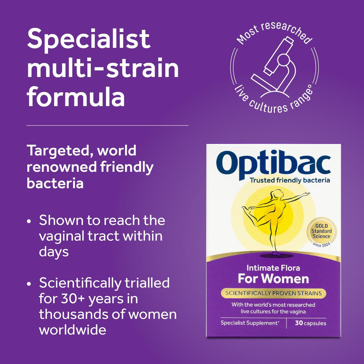 Optibac Probiotics for Women - Vaginal Probiotics - Most Researched Strains for Intimate Flora - Lactobacillus Reuteri RC-14 & Lactobacillus Rhamnosus GR-1-60 Vegan Capsules