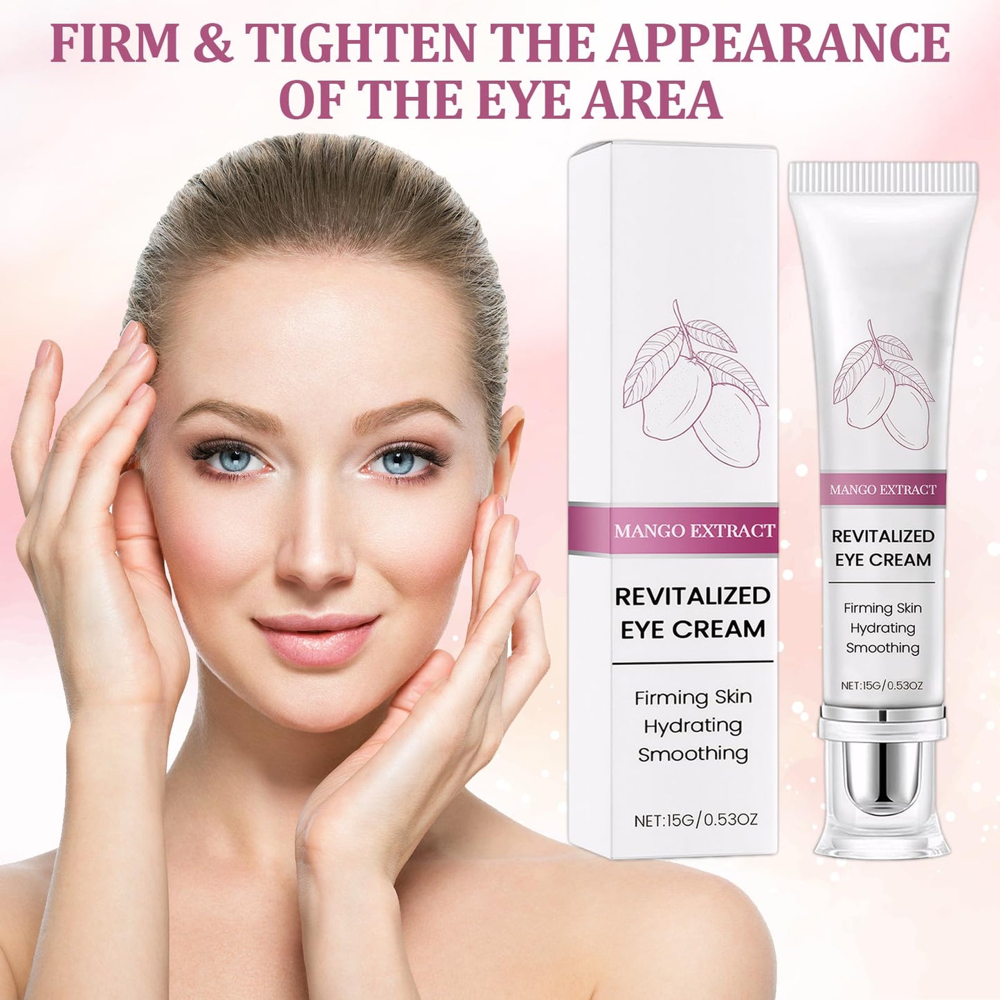 Katslyn 3 PCS Mango Revitalize Eye Cream Eyelift Serum, Mango Activating and Firming Eye Cream, Hyaluronic Acid Repair Essence for Dark Circles and Puffy