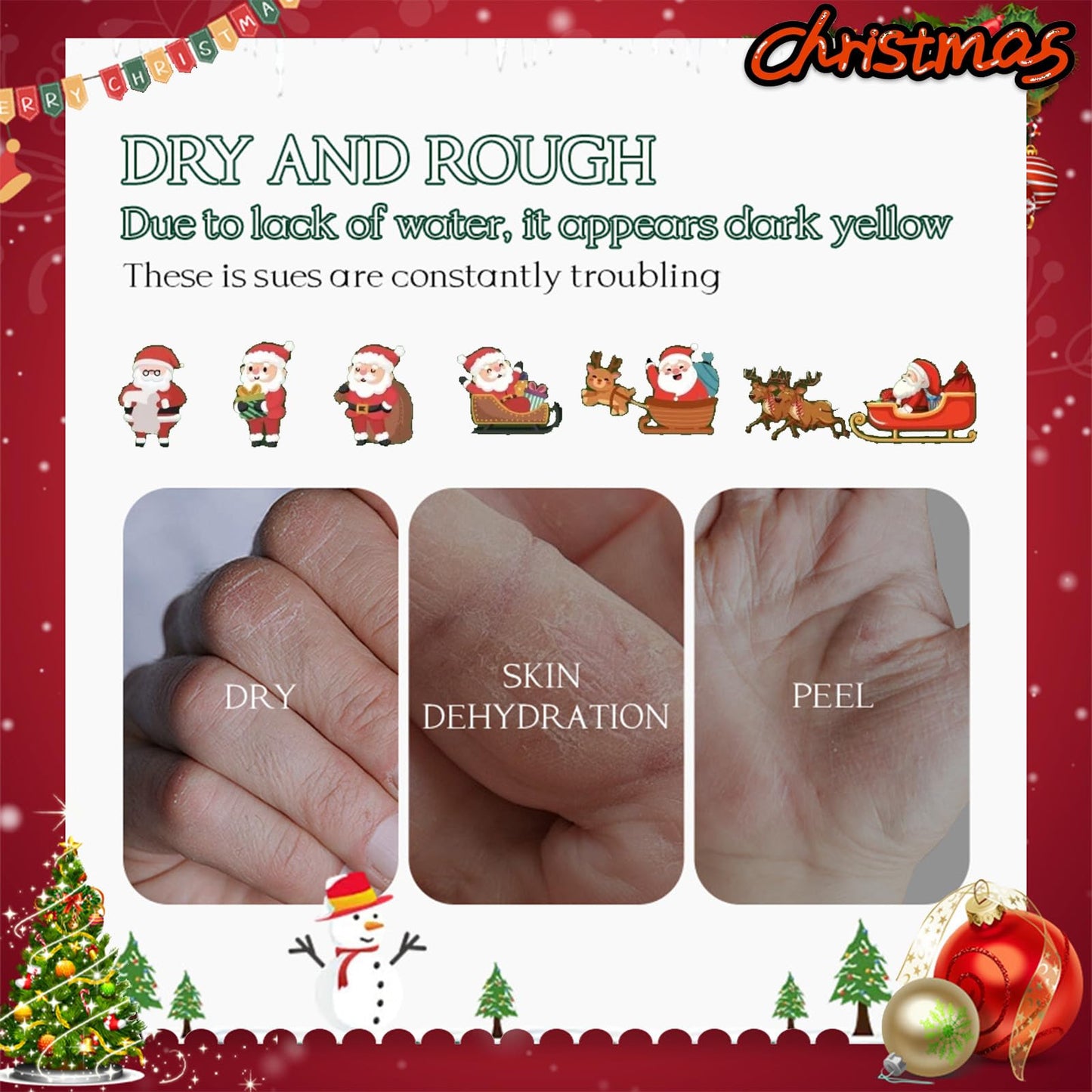 MINSHZEE 5 Piece Christmas Hand Cream Set, Hand Cream Gift Set, Botanical Scented Hand Cream, Natural Ingredients, Non-Greasy, Fast Absorbing For Moisturizing and Nourishing