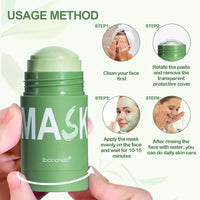 DRTRU Green Tea Mask Stick, Green Tea Deep Cleanse Mask,Blackhead Remover With Green Tea Extract, Deep Cleansing and Moisturizing, Oil Control, Pore Shrinking, Suitable for Women and Men (2 Pcs)