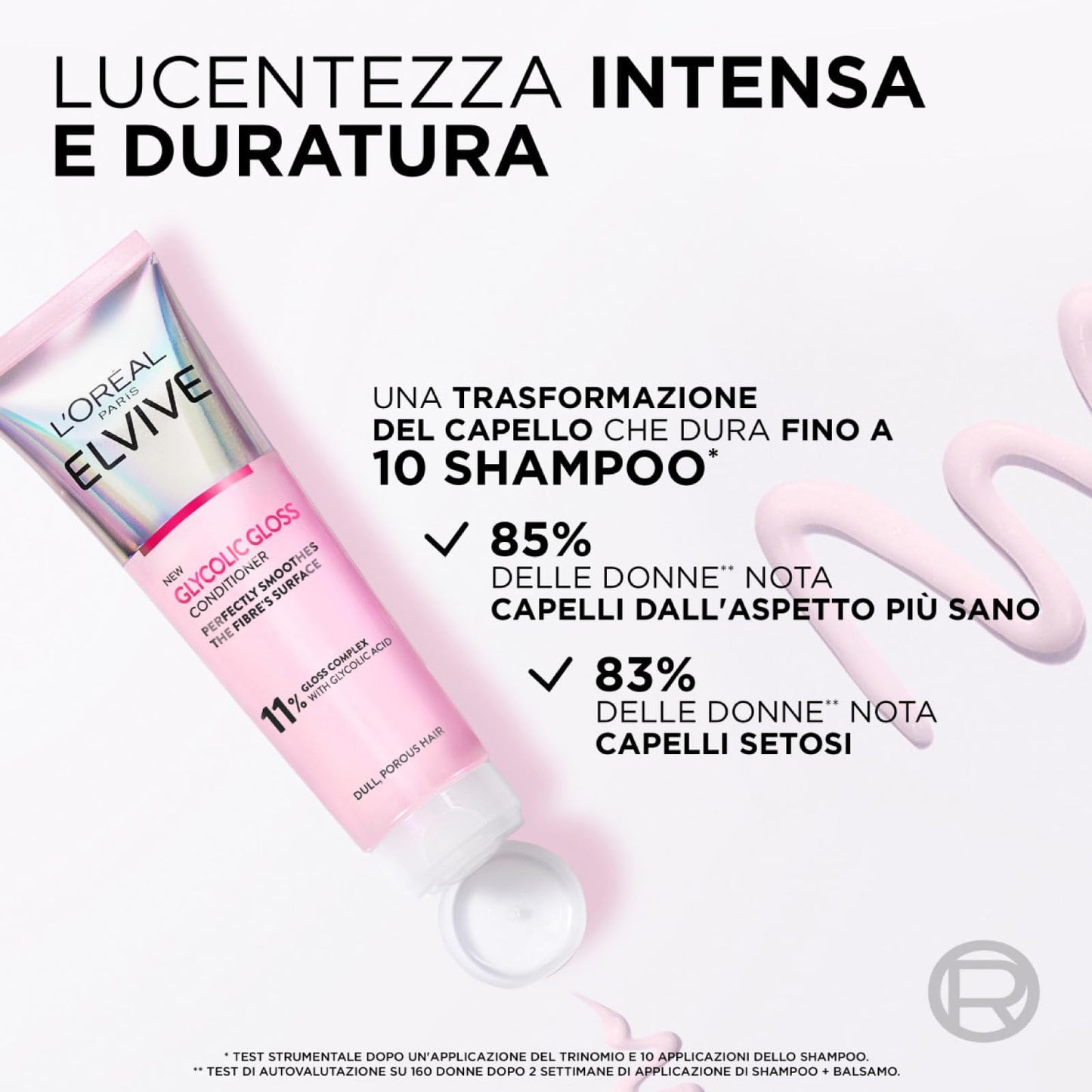 L'OREAL PARIS L'Oréal Paris Elvive Glycolic Gloss Glycolic Acid Hair Set with Conditioner 150ml + 5 Minute Lamination Treatment for Dull and Porous Hair 200ml - 2 Bottles