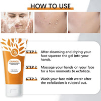 Orange Enzymes Exfoliating Gel,Orange Peeling Gel,Facial Scrub Exfoliating Cleanser,Face and Body Exfoliati/ng Scrub Ge/l,Deep Exfolia-ting Cleanser,Face Exfoliator,Whitening Deep Exfoliator