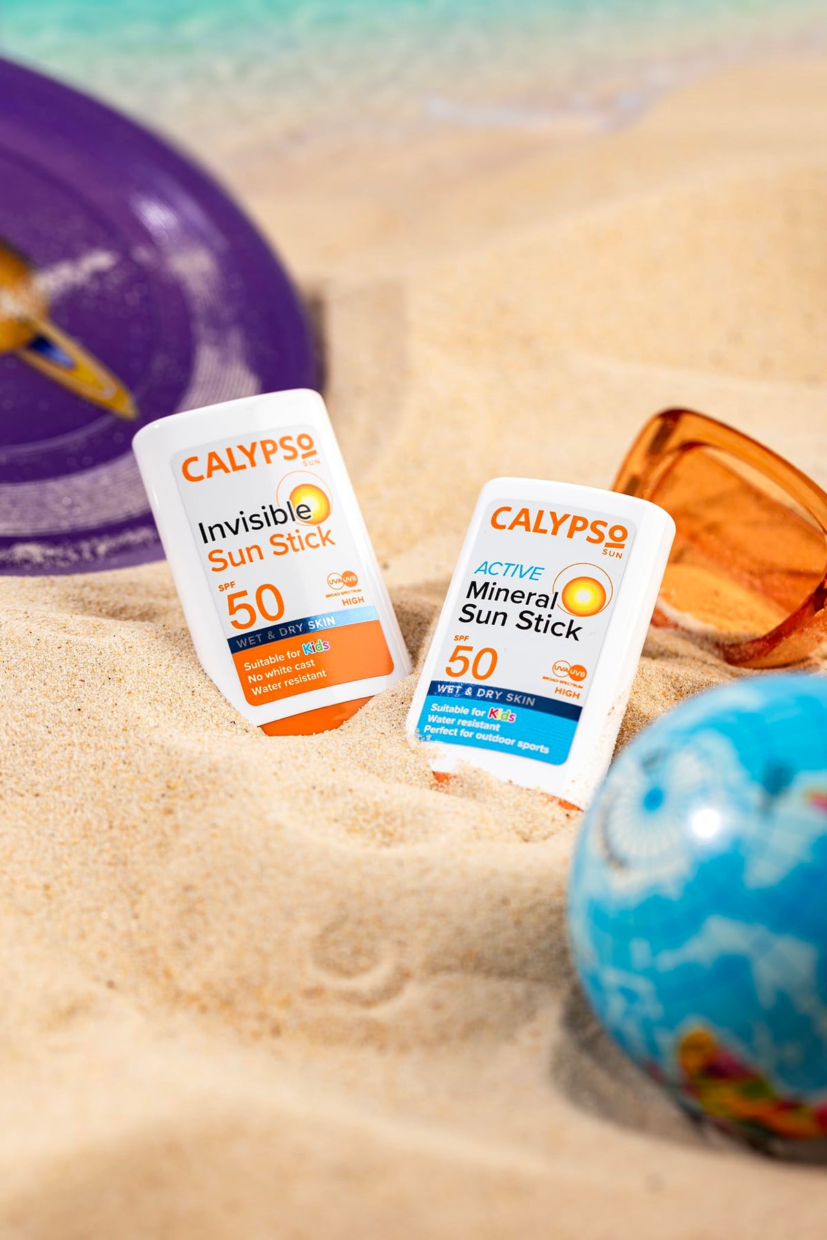 Calypso Mineral Sun Stick, SPF50 Sun Protection with Zinc Oxide for Wet and Dry Skin, Hypoallergenic, PABA free, 15g