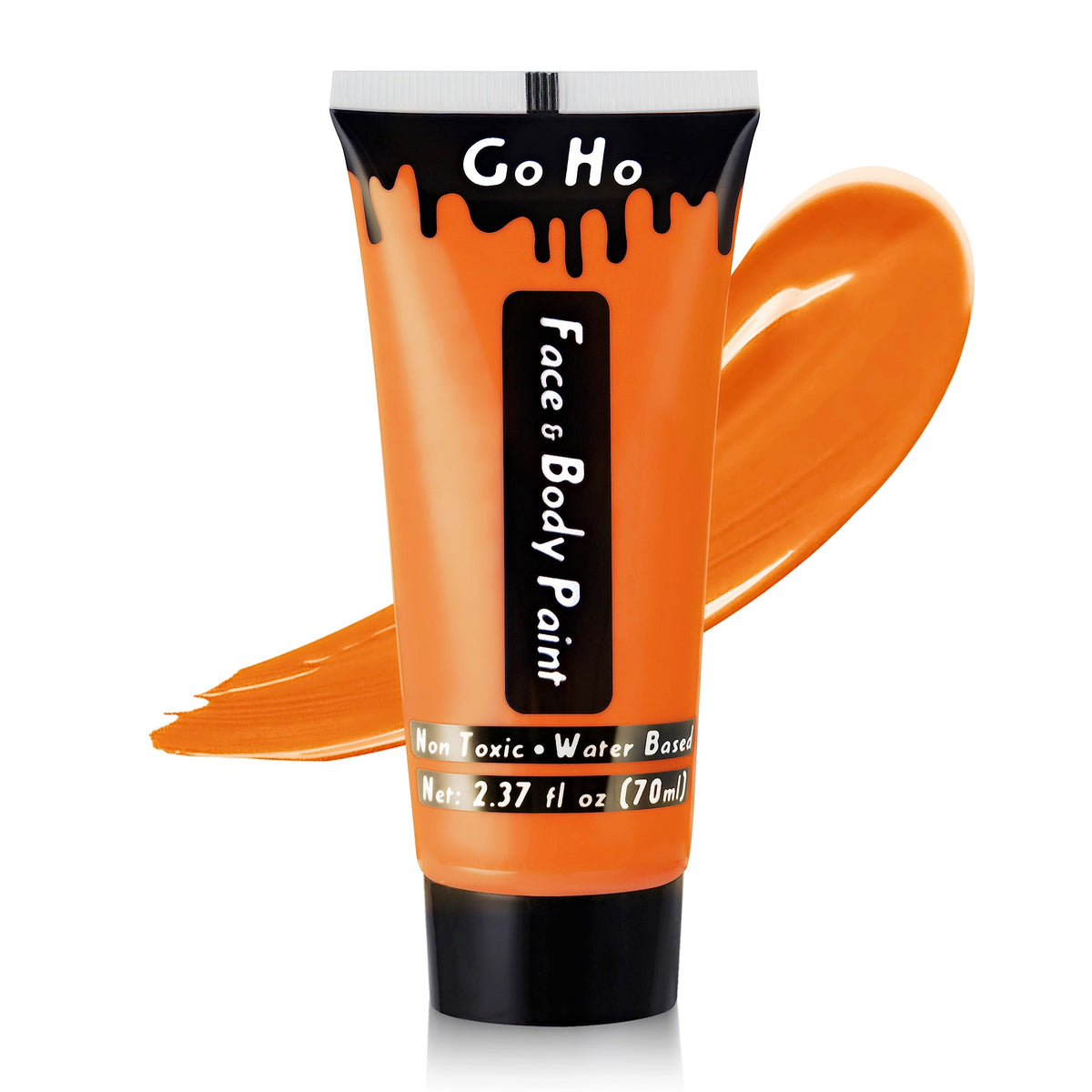 Go Ho Orange Face Body Paint(2.37oz,70ml), Cream Water Based Face Paint,Orange Makeup Face Painting for SFX Cosplay Costumes Festivals Halloween Makeup