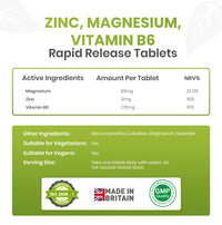 Red Label Health Zinc Magnesium and Vitamin B6 Tablets Supplements for Men & Women, Pack of 365 Tablets (1 Year Supply), High Strength Sleep Aid, Muscle Recovery, Better Sleep, UK