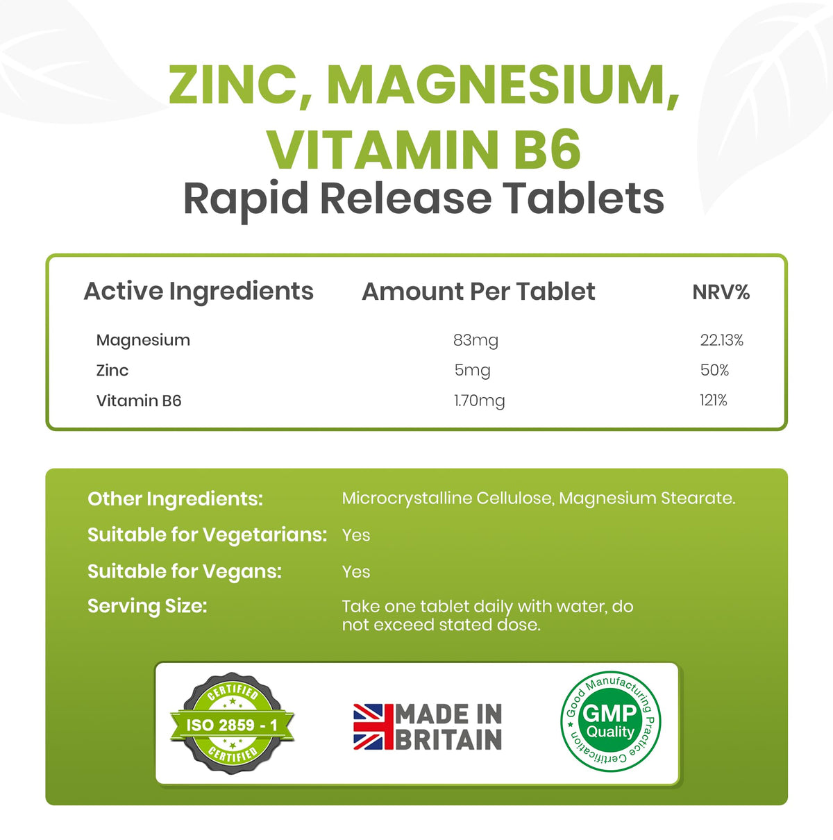 Red Label Health Zinc Magnesium and Vitamin B6 Tablets Supplements for Men & Women, Pack of 200 Tablets (6+ Months Supply), High Strength Sleep Aid, Muscle Recovery, Better Sleep, UK