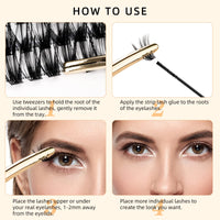 240Pcs Individual Lashes QUEWEL Cluster Lashes Individual Lash Extension 40D+50D C Curl Lashes Cluster DIY Look Like Eyelash Extensions Mix8-14mm at Home(40D+50D 0.07C MIX8-14mm)