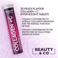 Beauty & Co Collagen Effervescent - Marine Collagen & Vitamin C Supplement - 500mg Per Tablet (1 Tube)