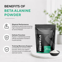 Beta Alanine Powder REDWELLS Premium Quality No Additives Amino Acid - 500g Pack
