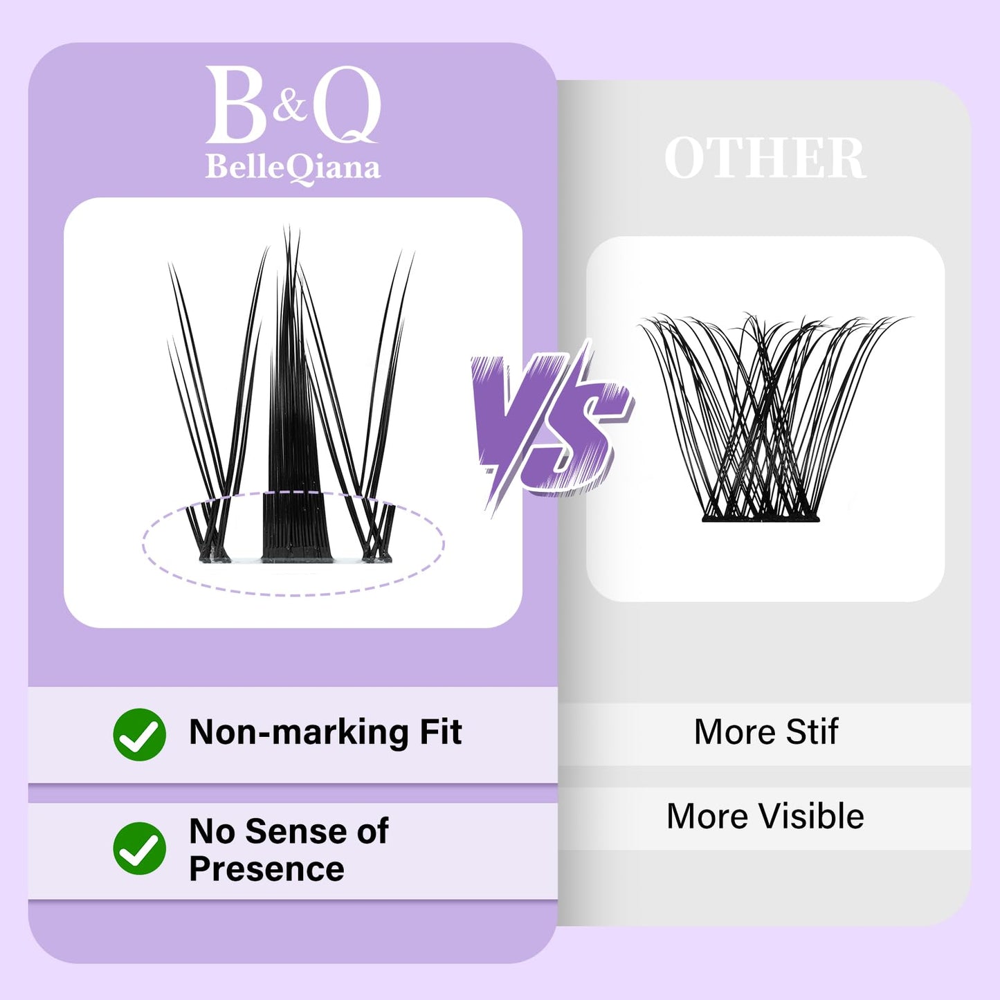 BelleQiana B&Q Fairy Cluster Lashes Kit 8-18mm Individual Eyelashes Invisible Band 144pcs Manga Lashes Eyelashes Individual Kit Soft & Waterproof Lash Clusters with Bond & Seal & Removal (Kit-Fairy Lash)